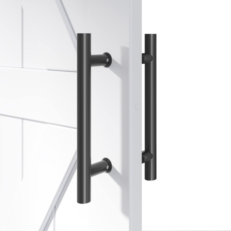 EaseLife 12" Push Pull Door Handle,Double Sided H Shape Sliding Door Handle,Matte Black,Stainless Steel,Fit for Glass Door Wooden Door - Image 1